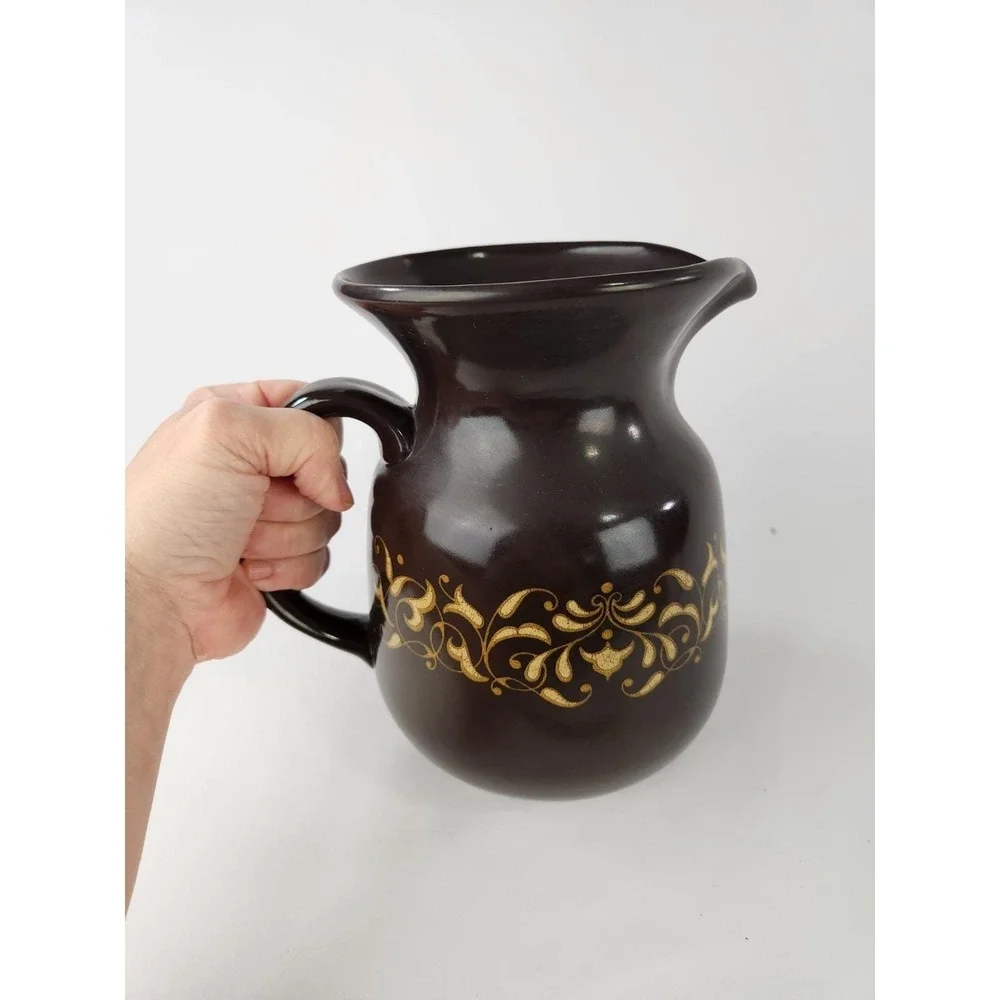 Franciscan Jamoca Water Milk Pitcher Pottery decor ‎ Flower Vase Planter Brown